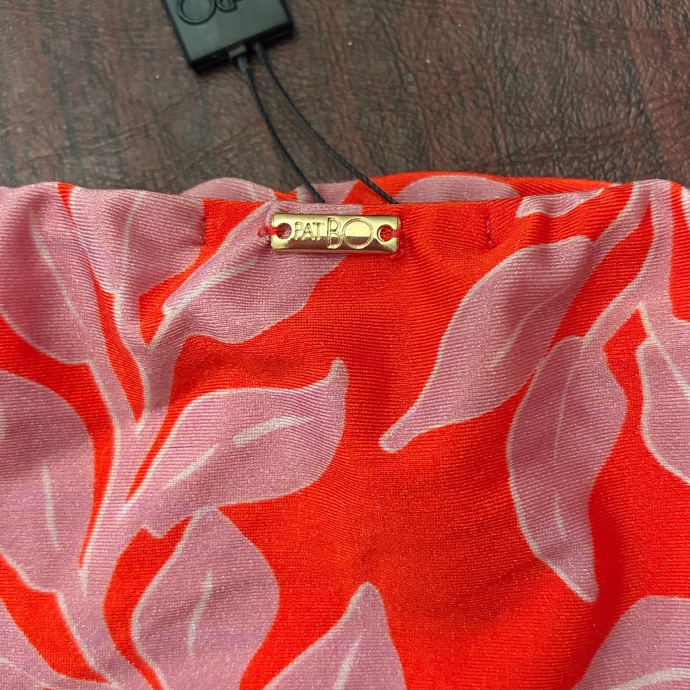 PatBO Red & Pink Floral Ruffle Strap bikini - Picture 6 of 9